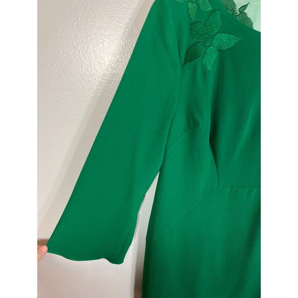 Trina Turk Bell Sleeve Dress Emerald Kelly Green Lace Occasion Cocktail Holiday - Picture 6 of 11